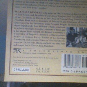 A touchstone book. simon+schuster New York William J Bennet Of virtues: treasury